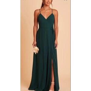 Birdy Grey Dress Formal Women Size Small Green Cindy Wrap Chiffon Prom Wedding